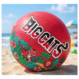 Ballon de plage personnalisé en PVC flexible, design coloré, logo, jouets d'extérieur, qualité exceptionnelle, prix énorme - Product Image 1