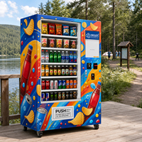 Distributeur automatique de boissons froides et de collations avec présentoir pour boissons en bouteille et en canette, paiements flexibles et télécommande