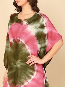 High Quality Designer Rayon <b>Kaftan</b> Tie Dyed Solid <b>Summer</b> Daily Wear Regular Fit O-Neck Best Price by Supplier - Product Image 4