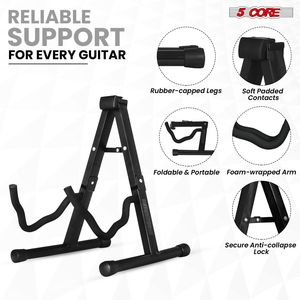 Support de guitare en forme de A avec bras en mousse souple et base antidérapante en caoutchouc pour guitares acoustiques, électriques et basses, pliable - Product Image 6