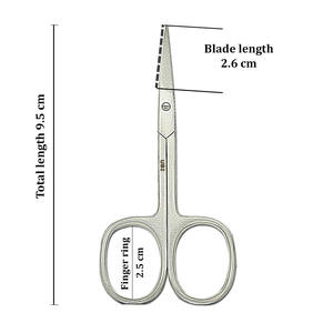Ciseaux à cuticules en acier à haute teneur en carbone de 9,5 cm, lames courbées extra fines avec design ergonomique pour la manucure, la pédicure et le soin du visage - Product Image 2