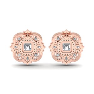REYES Wholesale Price 925 Sterling <b>Silver</b> Moissanite Halo <b>Stud</b> <b>Earrings</b> For Women 14K Rose Gold Wedding Party Wear Jewelry - Product Image 4