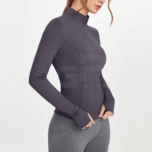 Chaqueta de Yoga Moderna para Mujer, de Secado Rápido, Material Elástico, Corte Ajustado, Manga Larga, Cierre Completo, Ropa Deportiva - Product Image 4