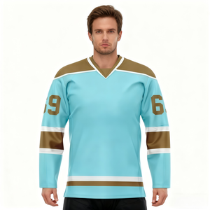 Venta al por Mayor de Camisetas de Hockey sobre Hielo Personalizables con Nombre de Equipo, Transpirables, 100% Poliéster, Equipo de Protección Deportiva para Hockey - Product Image 1