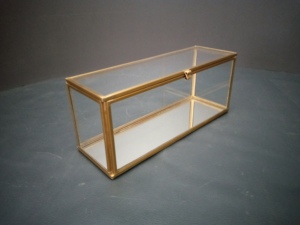 Artisan Design B33 Gold Frame Glass & Mirror Storage Box with Hinged Lid for <b>Jewelry</b> <b>Organizers</b> - Product Image 5