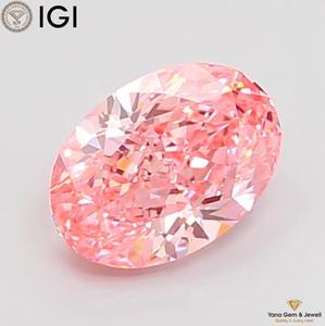 เพชร CVD ที่ได้รับการรับรองจาก IGI น้ำหนัก 3.00 กะรัต ทรงรี สีชมพูสดใส ระดับความสะอาด VVS2 สำหรับแหวนเพชรเม็ดเดี่ยวที่มีเอกลักษณ์ - Product Image 1