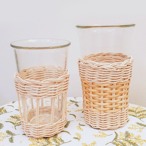 ปลอกแก้วน้ำทำมือจากหวายสาน ปลอกแก้วกาแฟขายส่ง - Product Image 1
