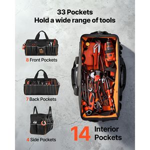 Borsa Portautensili Portatile da 20 Pollici con 33 Tasche, Tracolla Regolabile e Maniglie - Product Image 2