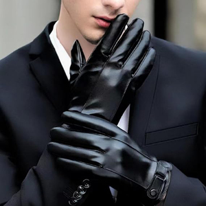 Gants de mode pour femmes en cuir PU, longueur poignet, compatibles écran tactile, doublure en coton respirant, écologiques, pour la conduite hivernale et les soirées de luxe - Product Image 2