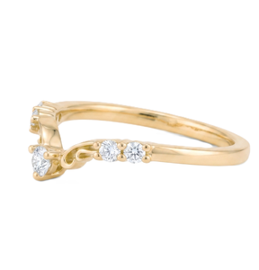 Manufacturing 10K 14K Solid Gold Round Lab Diamond Curved <b>Wedding</b> Band Minimalist Stackable Promise Ring Anniversary Gift Ring - Product Image 4