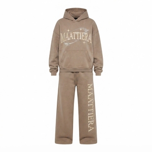 Conjunto Deportivo Personalizado para Mujer, Sudadera Holgada con Capucha y Pantalones Anchos, Estampado Gráfico, Ropa Casual Urbana - Product Image 3