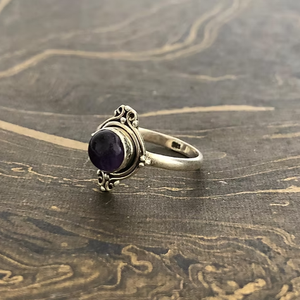 Bague unisexe vintage en améthyste (2,8 grammes) en argent sterling 925 avec sertissage clos pour usage quotidien - Product Image 3