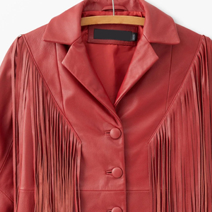 Chaqueta de cuero de gamuza con flecos de diseño moderno al por mayor, estilo occidental, para motociclista, ajuste regular - Product Image 2