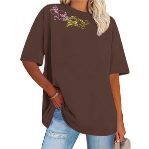 Camisetas Extra Grandes para Mujer, Ligeras, Suaves al Tacto, Ecológicas, 100% Algodón, Transpirables, de Secado Rápido, MOQ Bajo - Product Image 1