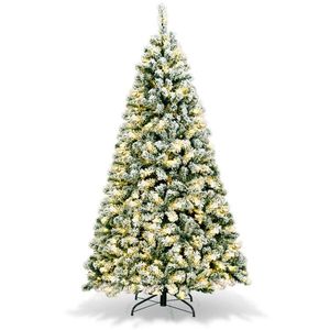 Albero di Natale Artificiale Premium Innevato da 1,8 Metri Pre-Illuminato con Funzione a Cerniera - Product Image 1