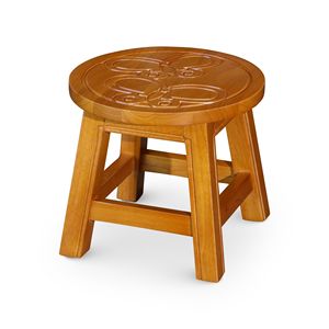 Carved Wooden <b>Step</b> <b>Stool</b> with Butterflies Natural Kids' Furniture - Product Image 1