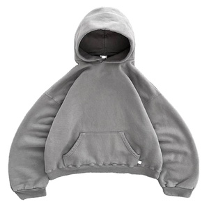 Custom 450GSM Boxy Heavyweight Drop Shoulder Heavy Weight Algodón de gran tamaño Fleece West Hoodie Custom Made Boxy Hoodie - Product Image 1