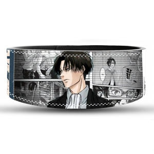 Cinturón de Powerlifting Power Punch Premium de Cuero Vacuno de 10 mm, Transpirable, para Fisicoculturismo, con Hebilla Metálica Ajustable, Diseño de Levi Ackerman Anime - Product Image 1