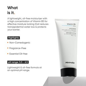 Hydratant Minimaliste à 10 % de Vitamine B5 Sans Huile pour le Visage, Gel Hydratant Léger pour Peaux Grasses et Mixtes |   50g - Product Image 2