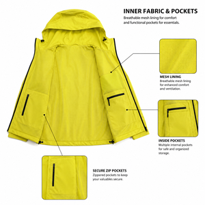 Chaqueta cortavientos para hombre, impermeable, ligera, ideal para viajes, que absorbe la humedad. - Product Image 4