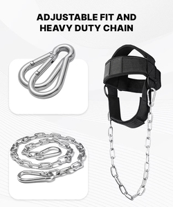 Harnais de musculation Misha Sports Fitness en néoprène, chaîne en acier robuste de 30 pouces, fermeture à boucle, respirant, antidérapant - Product Image 3