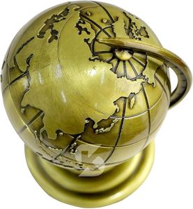 UNICORN HANDICRAFTS Ornement décoratif globe en laiton vintage, style antique traditionnel, accent de bureau rotatif, fait main, circulaire - Product Image 6