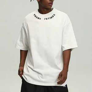 Camisetas Bordadas Extra Grandes con Hombros Caídos, Diseño Personalizado de Verano, Estilo Urbano, para Hombre, OEM - Product Image 4