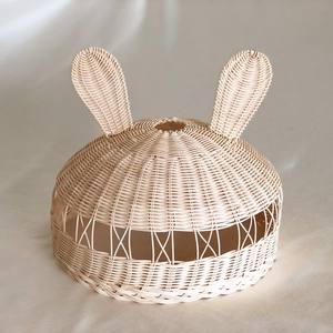 Baby night <b>light</b> lamp <b>cover</b> handmade rattan lampshades woven bunny lightshades great quality - Product Image 3