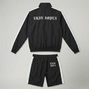 2025 Custom Logo Men's Windbreaker Tracksuit Set Nylon <b>Zip</b>-<b>Up</b> <b>Jacket</b> Shorts Streetwear Athletic Sports Suit OEM Wholesale - Product Image 2