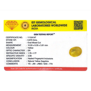Loose 3.35 Carat Exquisite Yellow Sapphire Oval Cut Gemstone for Fine Jewelry - Product Image 4