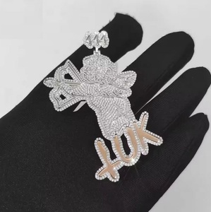 Pendentif Ange Personnalisé en Argent 925 avec Moissanite VVS, Bijou Hip Hop Givré, Test Diamant Approuvé, Certifié IGI, Luxe - Product Image 4