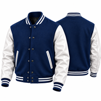 Blouson universitaire unisexe en laine 100% et cuir, doublure matelassée tendance, avec patchs chenille personnalisés, séchage rapide et respirant