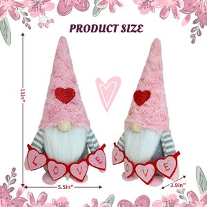 Gnomi Tomte Scandinavi Rosa per San Valentino, Decorazione per Vassoio a Più Livelli, Ornamenti per la Casa, Giocattoli in Peluche per le Festività - Product Image 2