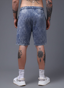Custom Logo Vintage Distressed Sun Faded French Terry Blank Mesh Fleece Acid Wash <b>Hip</b> Hop 100% Cotton Shorts <b>for</b> Men - Product Image 2