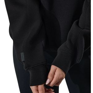 <b>Black</b> Raglan Sleeve <b>Fleece</b> Funnel Women Quarter Zip Long Sleeve Casual Streetwear Relaxed Fit Winter Waterproof Windproof - Product Image 5