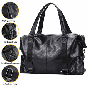 Sac de voyage multifonctionnel en cuir PU véritable pour la nuit, avec logo personnalisé, idéal pour la gym, le sport et les week-ends - Product Image 1