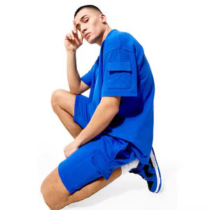 Ensemble T-shirts et Shorts Homme en Polyester/Coton Coupe Slim à Manches Courtes Col Rond, Taille Plus, Idéal Été – Vente en Gros - Product Image 3