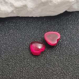 Natural Ruby Heart Cabochon Gemstone Smooth Polished Heart Shape Flat Back Loose Ruby Multiple Sizes Wholesale - Product Image 1