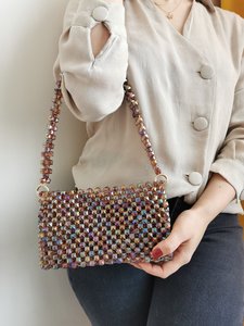กระเป๋าถือแบบลำลองประดับลูกปัดแก้วสีสันตามสั่ง ได้รับการรับรองจาก MS Handicraft ผลิตด้วยมือในอินเดีย รุ่นอุตรากัฏปัฎฐ์ - Product Image 4