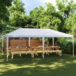 Tenda per Matrimoni ed Eventi in Polietilene Bianco Resistente 4 x 6 Metri con Telaio in Ferro - Product Image 1