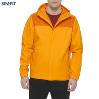 Blouson bomber unisexe réversible à capuche et fermeture éclair, style streetwear, pour l'extérieur, col montant, imperméable, coupe-vent, léger, pour la randonnée et le printemps