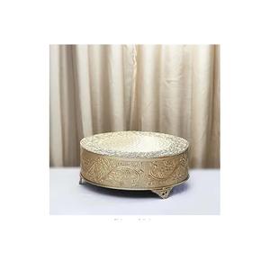 Support à gâteau rond en aluminium marron élégant, support à gâteau décoratif en métal pour fêtes d'anniversaire, événements et anniversaires. - Product Image 2