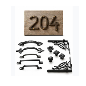 Traditional Cast Iron Cabinet Handles Bar Shape Furniture Pulls Black <b>Rustic</b> Design Durable Kitchen Drawer Hardware - Product Image 5