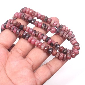 Magnifiques perles de rhodonite, perles rondes lisses en rhodonite naturelle, brin de 15 pouces de perles de rhodonite noire veineuse de qualité AAA - Product Image 3