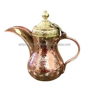 Luxurious Design Stylish Antique Pure CopperJug With Brass Lid & Handle Table Decorative Copper Pitcher for Wholesale