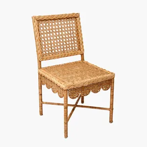 Natural Rattan Dining <b>Chair</b> Handmade Wicker <b>Chair</b> Boho Furniture Vintage Style Kitchen Dining Room <b>Chair</b> Home Furniture - Product Image 1