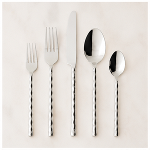 Deluxe Quality Stainless Steel <b>Flatware</b> <b>Set</b> with Unique Spindle Twisted Handle Cutlery for Hotel Restaurant & Wedding Events - Product Image 1