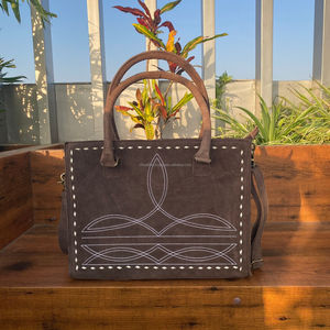 Nouveau Style occidental marron daim cuir dissimulé transporter luxe sac fourre-tout botte point bandoulière sac à main pour femmes Buck point sac à main - Product Image 2