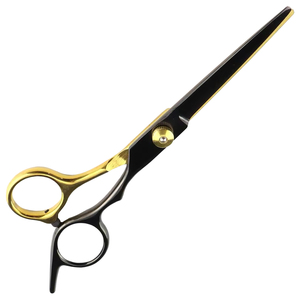 Ciseaux de coiffure professionnels noirs et or 6'' avec logo personnalisé, en acier inoxydable, légers, réutilisables, outil de coupe de cheveux OEM - Product Image 5
