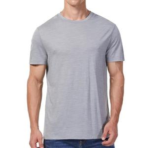 Camiseta de Hombre 100% Lana Merino, Fabricante de Ropa Deportiva de Verano de Alta Calidad, Personalizable, Cuello Redondo, Transpirable - Product Image 1